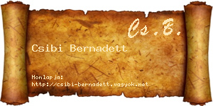 Csibi Bernadett névjegykártya